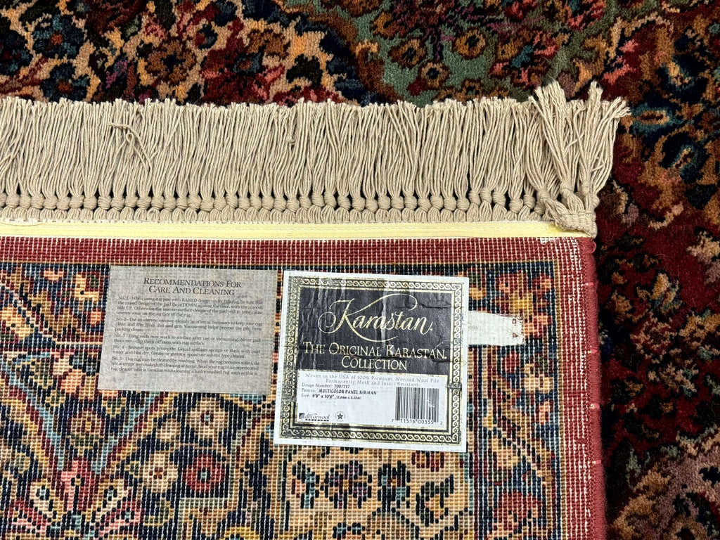 Karastan Rug 8.8 x 10.6, Multicolor Panel Kirman Rug #717, Wool