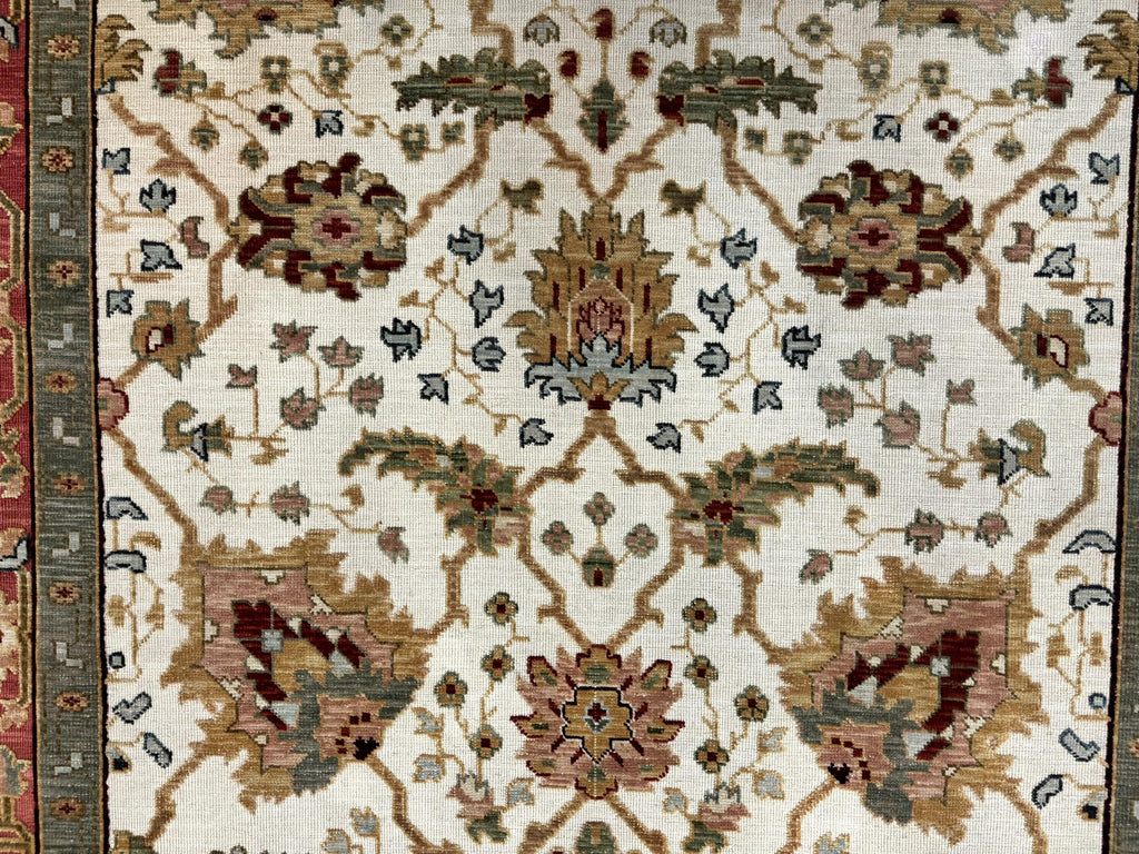 Flatweave Soumak Rug 6x9, Nourison Rug, Wool Handmade, Floral, Ivory