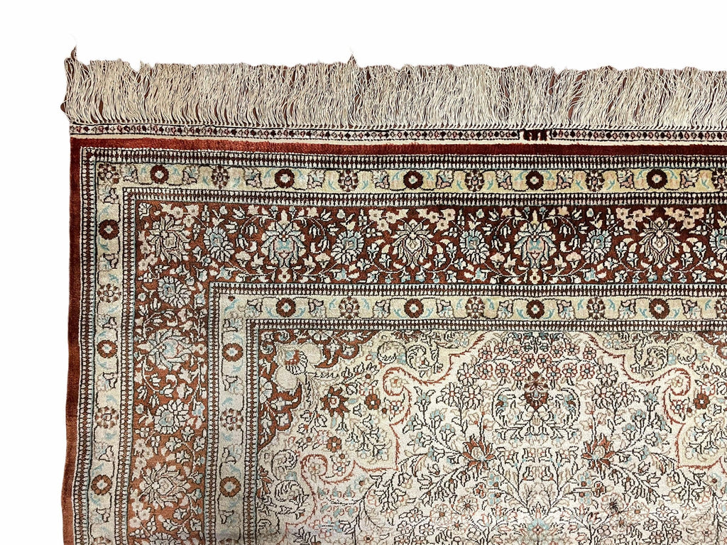 4' X 6' Vintage Fine Handmade Chinese Oriental Silk Rug 400 KPSI Wow