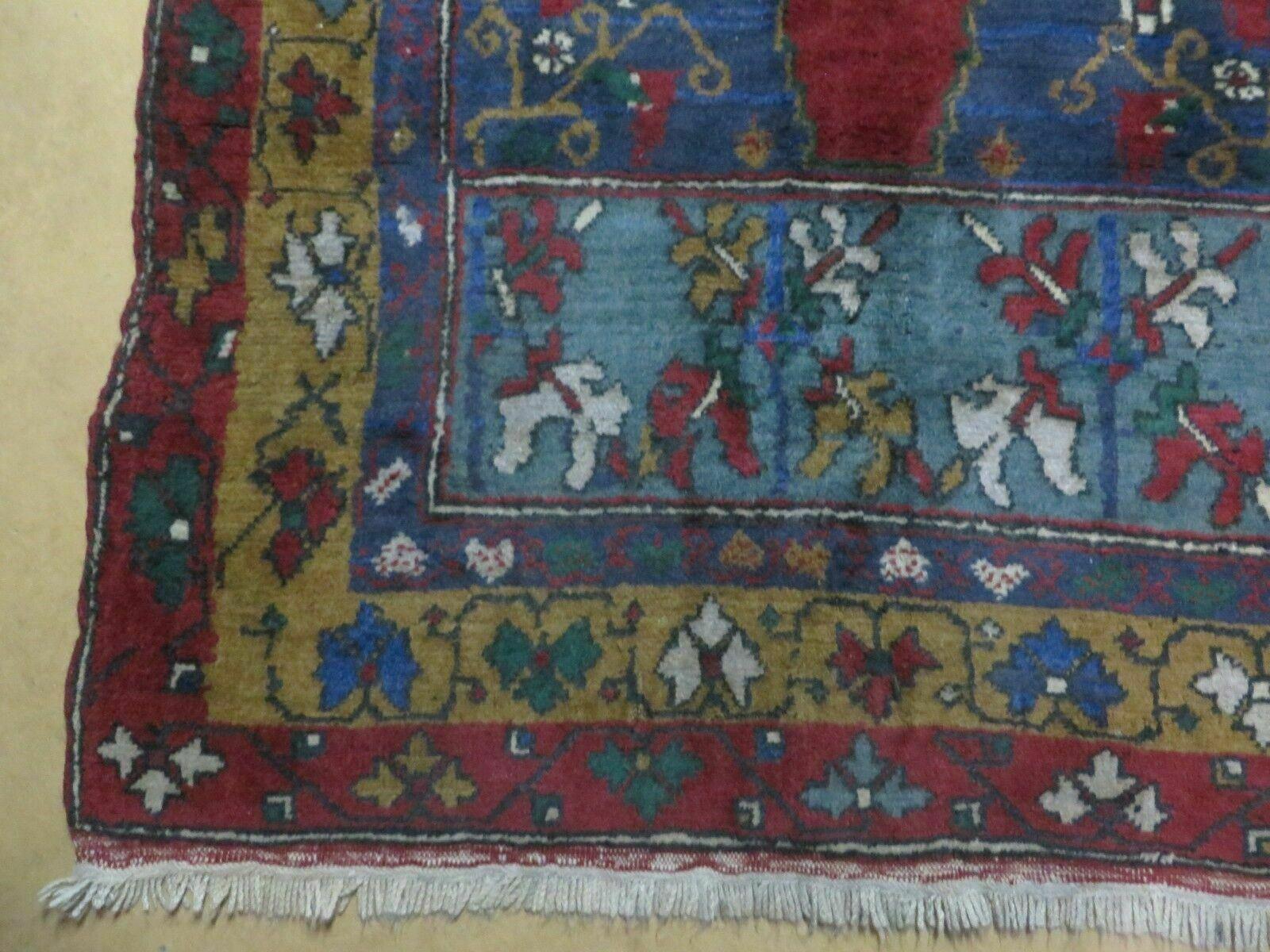 4' X 8' Vintage Handmade Turkish Kazak Pattern Wool Rug Carpet Nice # 105