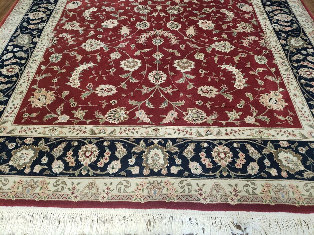 6' X 9' Vintage Fine Oriental Floral Handmade Wool Rug Vegetable Dyes Red Nice
