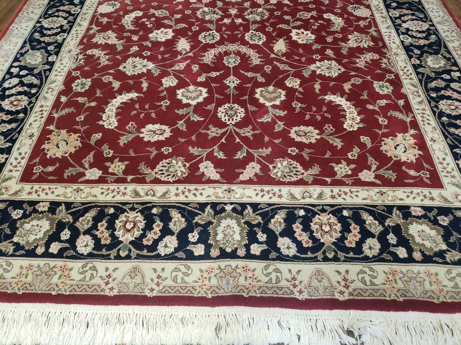 6' X 9' Vintage Fine Oriental Floral Handmade Wool Rug Vegetable Dyes Red Nice