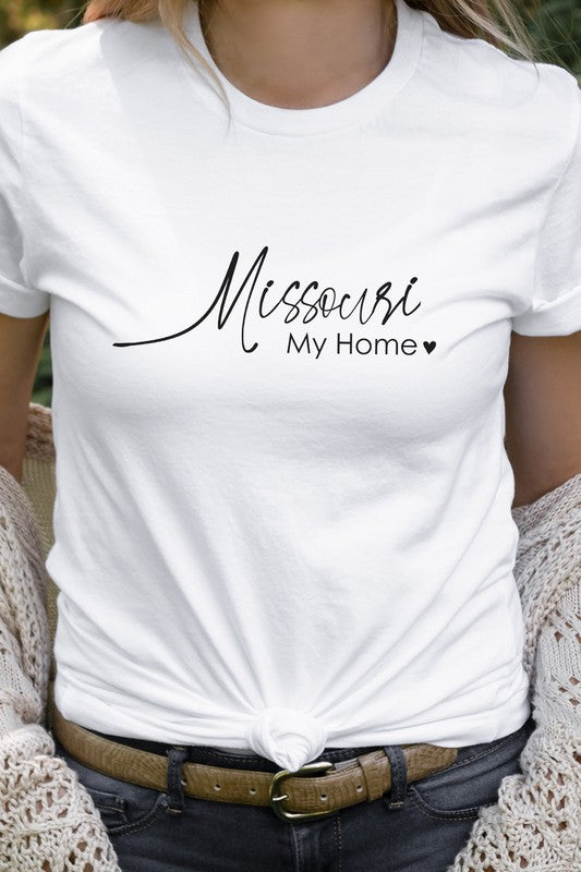 Missouri My Home Heart State Graphic Tee T-Shirt
