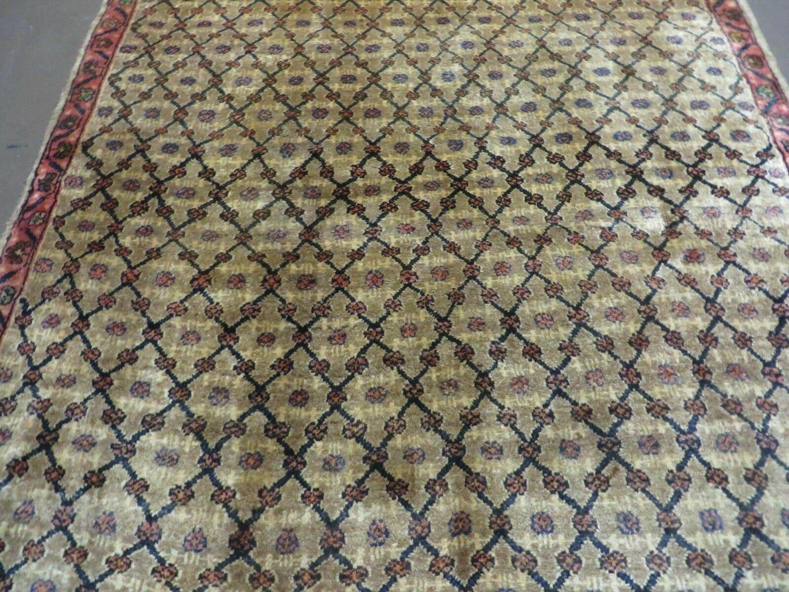 4' X 6' Handmade Indian Allover Wool Rug Camel Hair Color #119