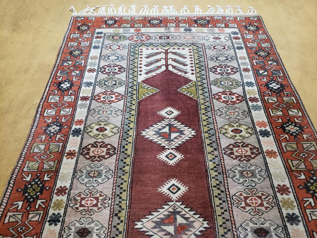 4x8 Turkish Rug - Turkish Oriental Carpet - Tribal Rug - Talesh Rug - Hand Knotted Wool Area Rug 4' 4" x 7' 6" Bedroom Rug Vintage