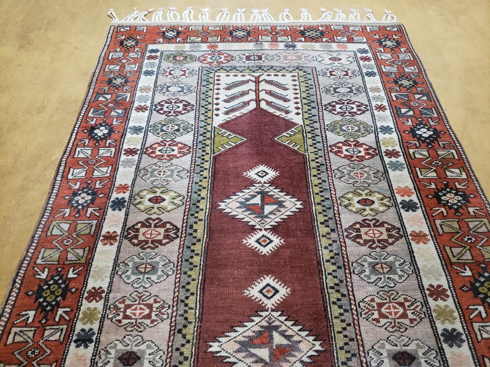 4x8 Turkish Rug - Turkish Oriental Carpet - Tribal Rug - Talesh Rug - Hand Knotted Wool Area Rug 4' 4" x 7' 6" Bedroom Rug Vintage