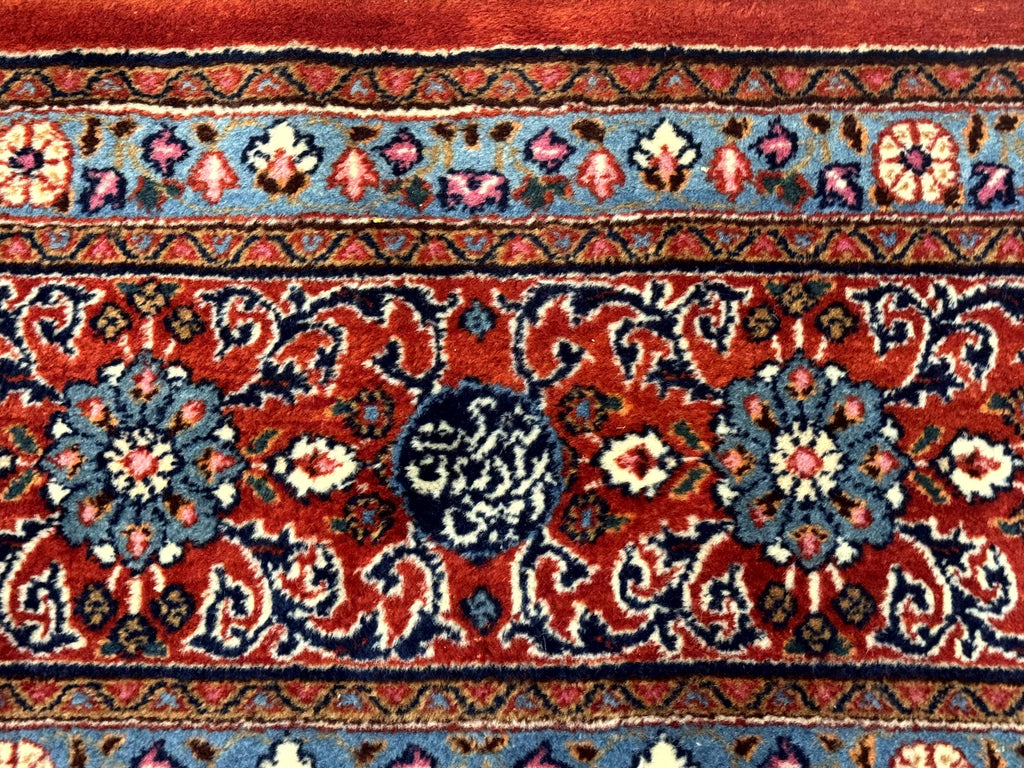 Wonderful Persian Qum Rug 10x13, Panel Design, Fine 260 KPSI, Signed, Red Multicolor