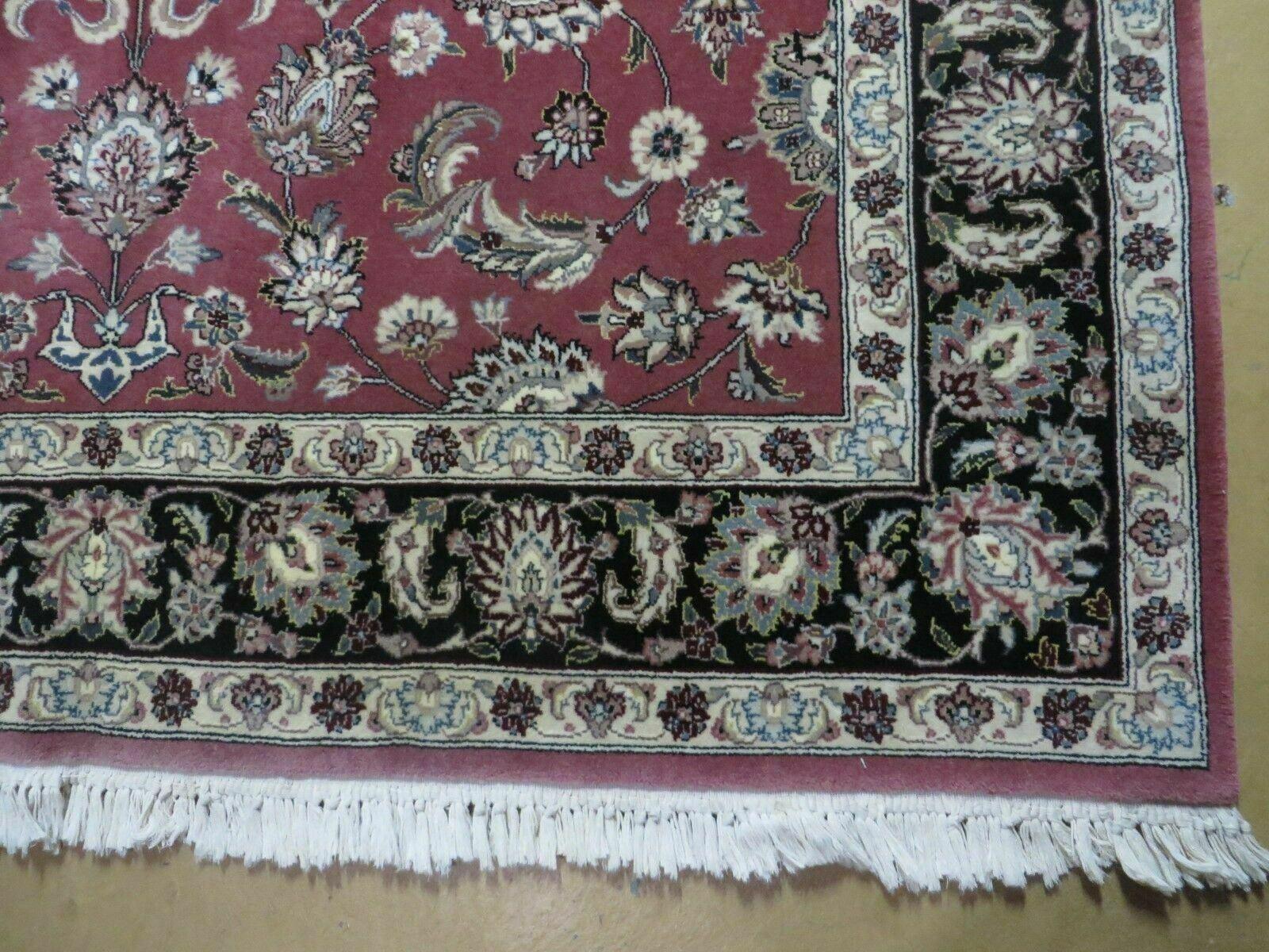 6' X 9' Vintage Handmade Fine India Floral Oriental Silk Accent Wool Rug Carpet