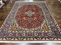 Red Persian Isfahan Rug 7x10 - Antique, Floral Medallion