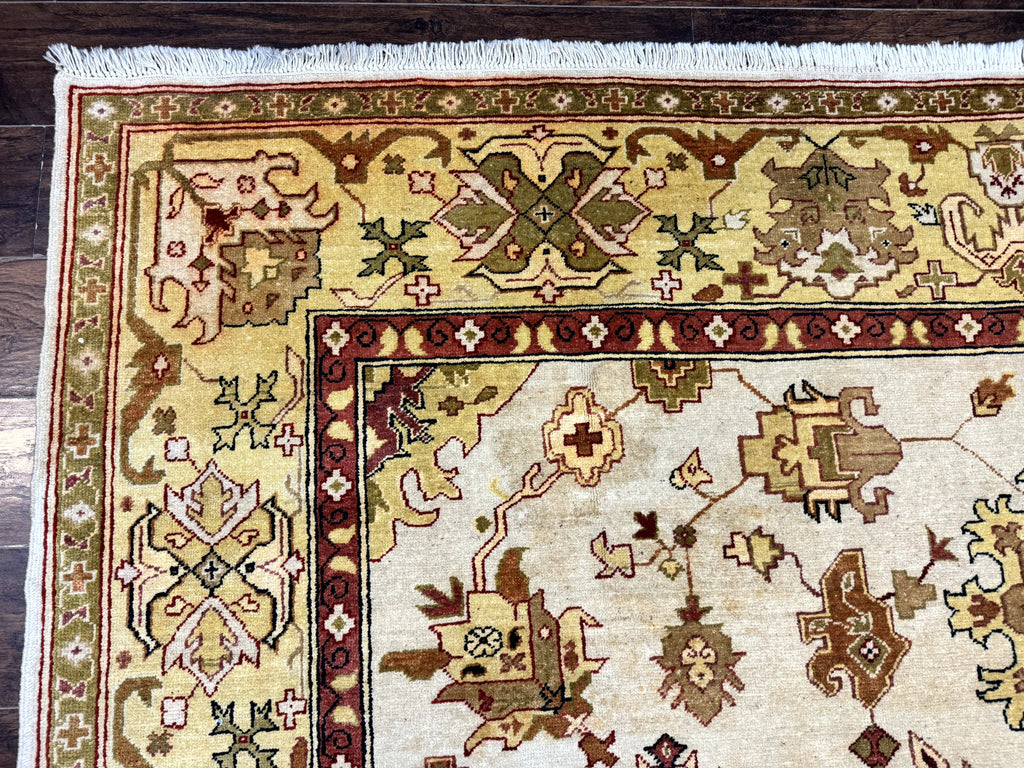 Turkish Oushak Rug 9x12, Oat Color, Wool Carpet