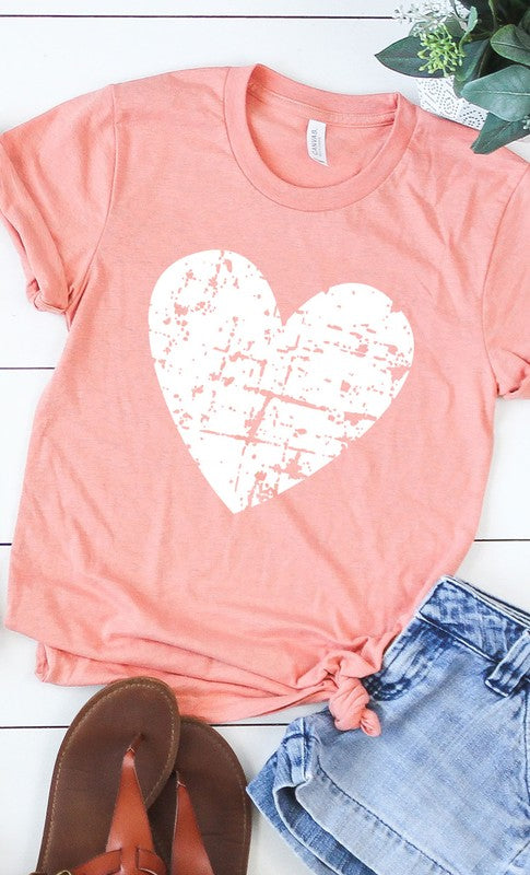 Distressed Heart Graphic Tee T-Shirt PLUS