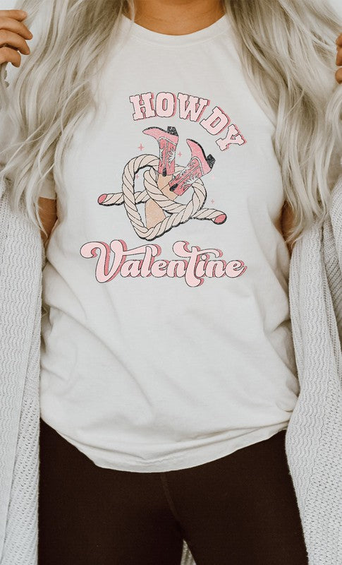 Howdy Valentine Cowboy Boots PLUS SIZE Graphic Tee T-Shirt