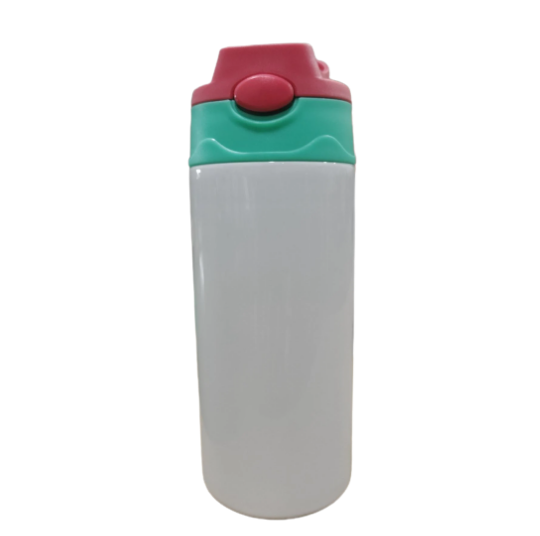12oz Blank Sublimation Sippy Cup White Straight Stainless Drinking Tumbler Sport Water Bottles with Handle