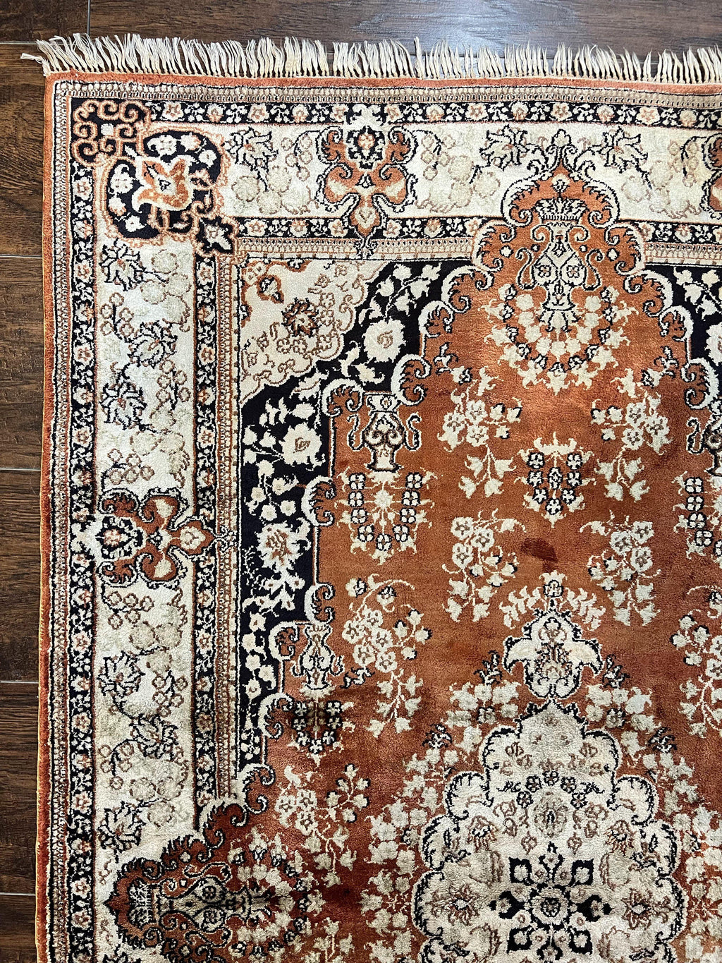 Turkish Silk Rug 3x5, Very Fine 400 KPSI, Floral Medallion, Hand Knotted