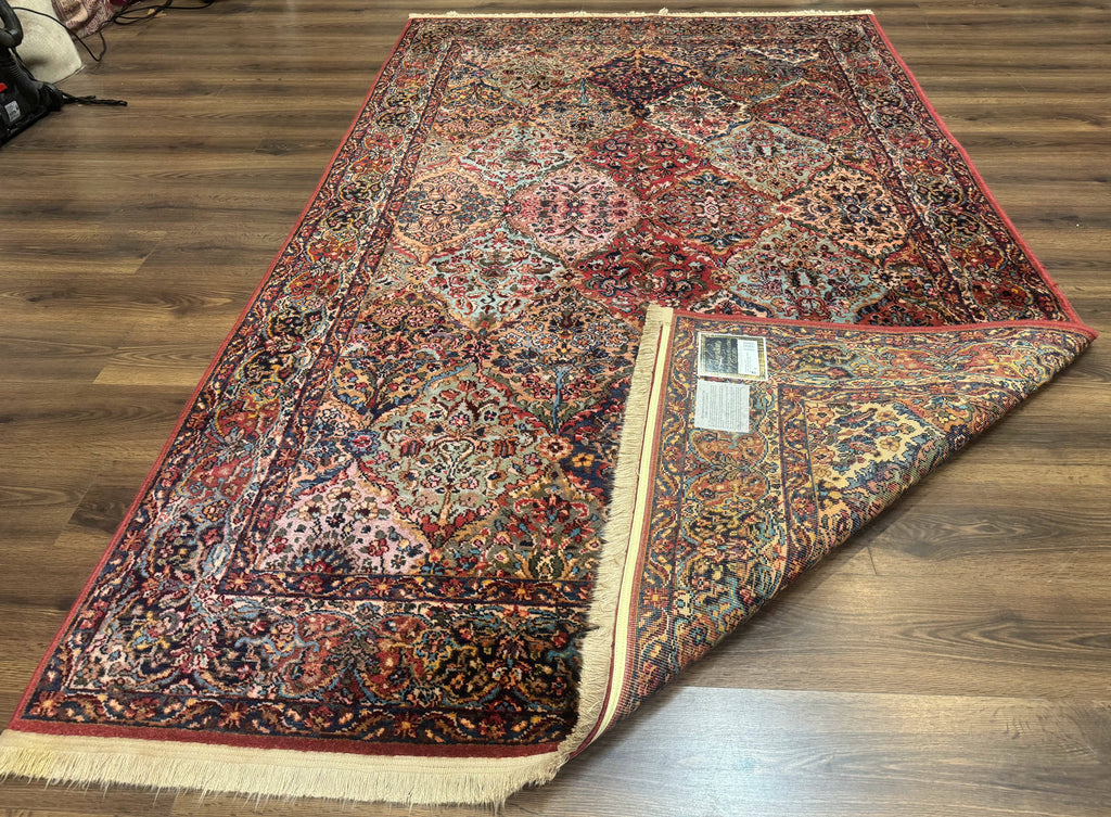 Karastan Rug 5.9 x 9, Multicolor Panel Kirman Rug #717, Wool Original Karastan Collection 700 Series