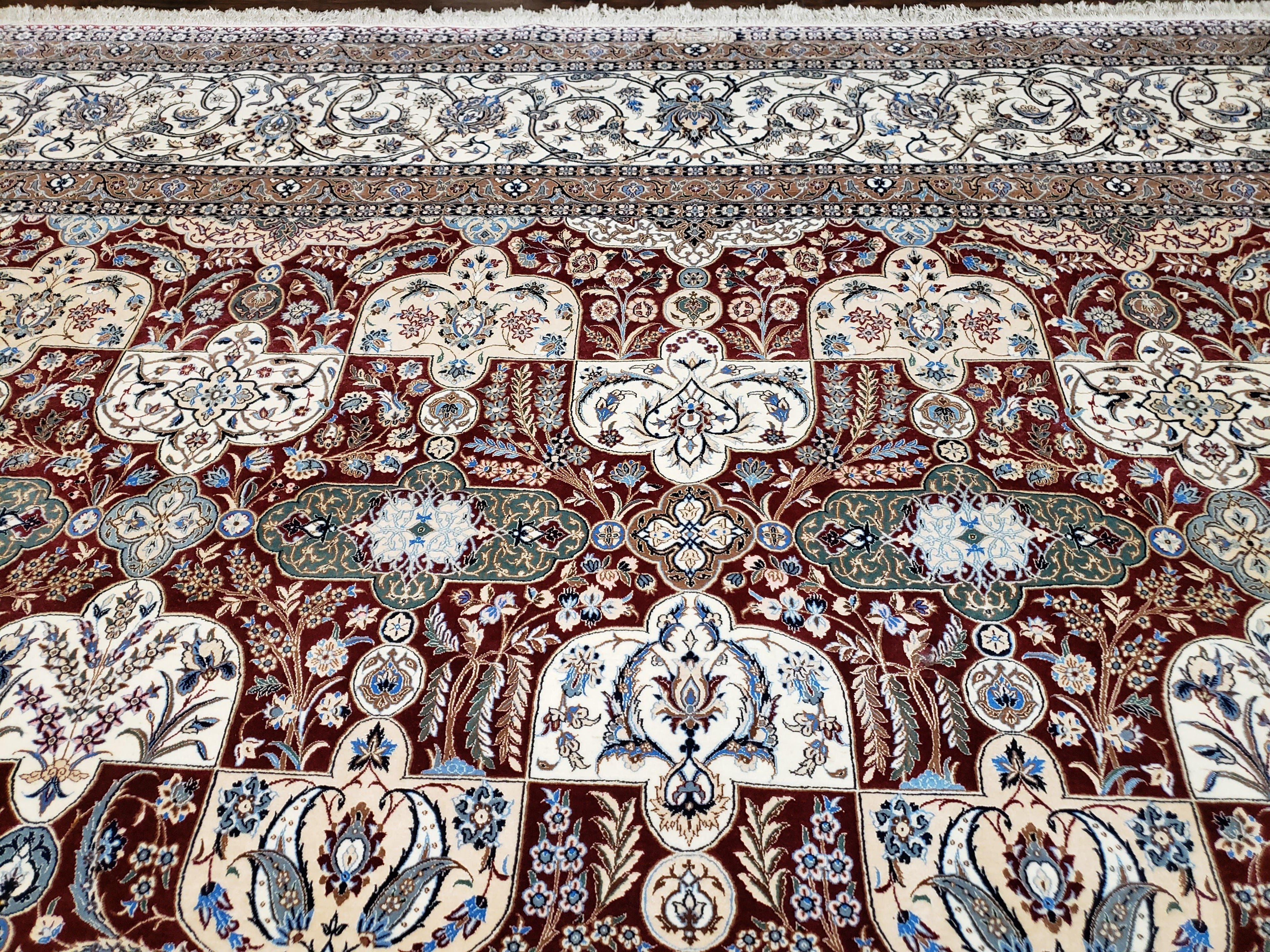 Persian Nain Rug 11x15 – Wool on Silk, Hand-Knotted, Signed Masterpiece