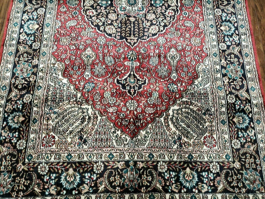 3' X 5' Vintage Fine Handmade India Oriental Kashmir Silk Rug 400 KPSI Wow