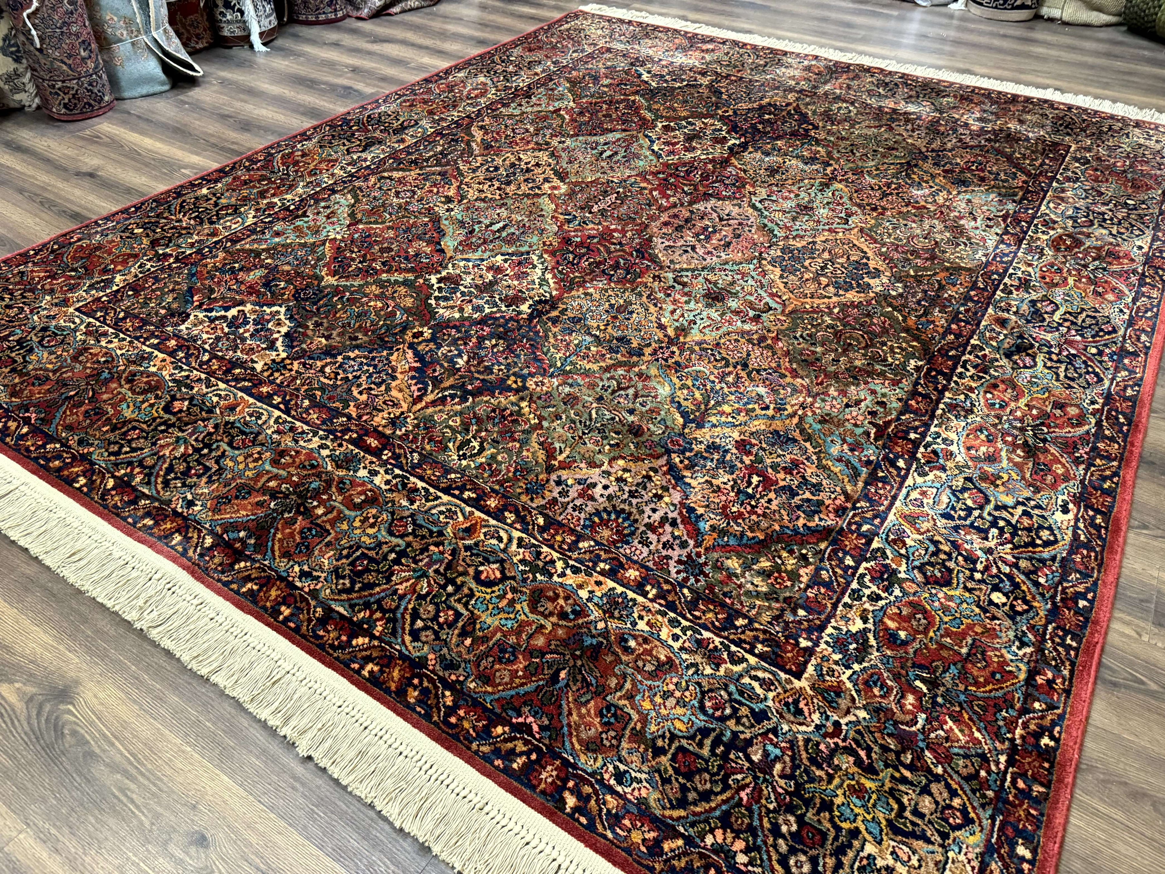 Karastan Rug 8.8 x 10.6, Multicolor Panel Kirman Rug #717, Wool