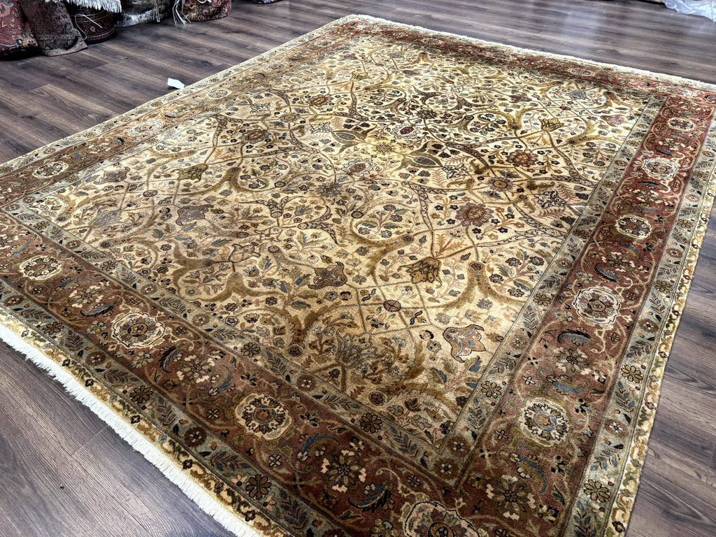 Indo Persian Rug 8x10, Teawash Bidjar Carpet, Allover Pattern
