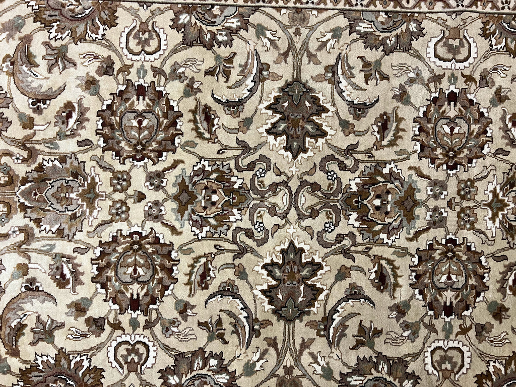 Indo Mahal Rug 6x9, Indian Carpet 6 x 9 ft, Light Green and Ivory, Floral Allover, Wool Oriental Carpet, Traditional Rug, Handmade