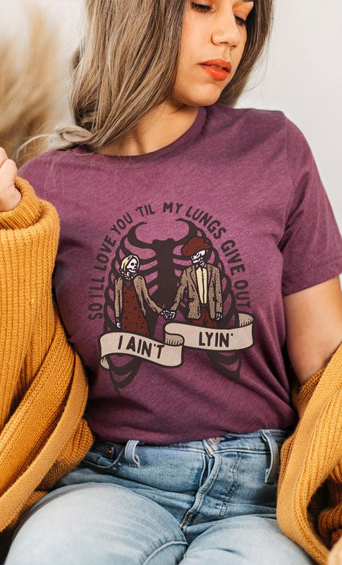 Love You Til My Lungs Give Out Graphic Tee T-Shirt