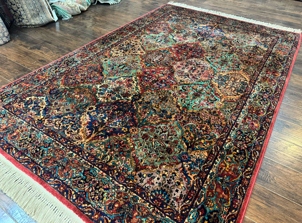 5.9 x 9 Karastan Rug Multicolor Panel Kirman #717, Original 700 Series, Wool