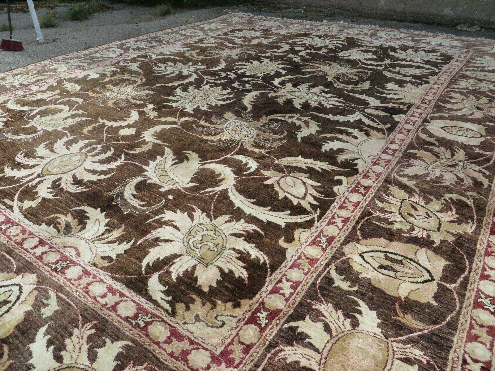 13' X 16' Vintage Handmade Peshawar Oushak Wool Rug Carpet Nice