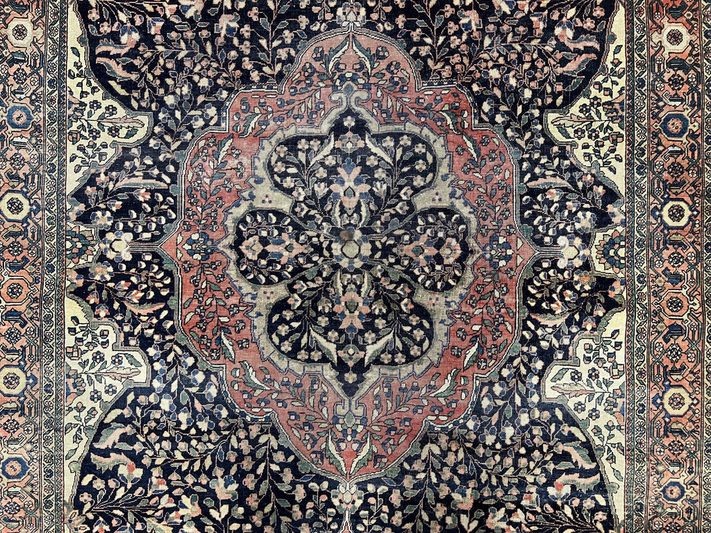 Antique Persian Sarouk Farahan Rug 4x7, Collectible Persian Carpet