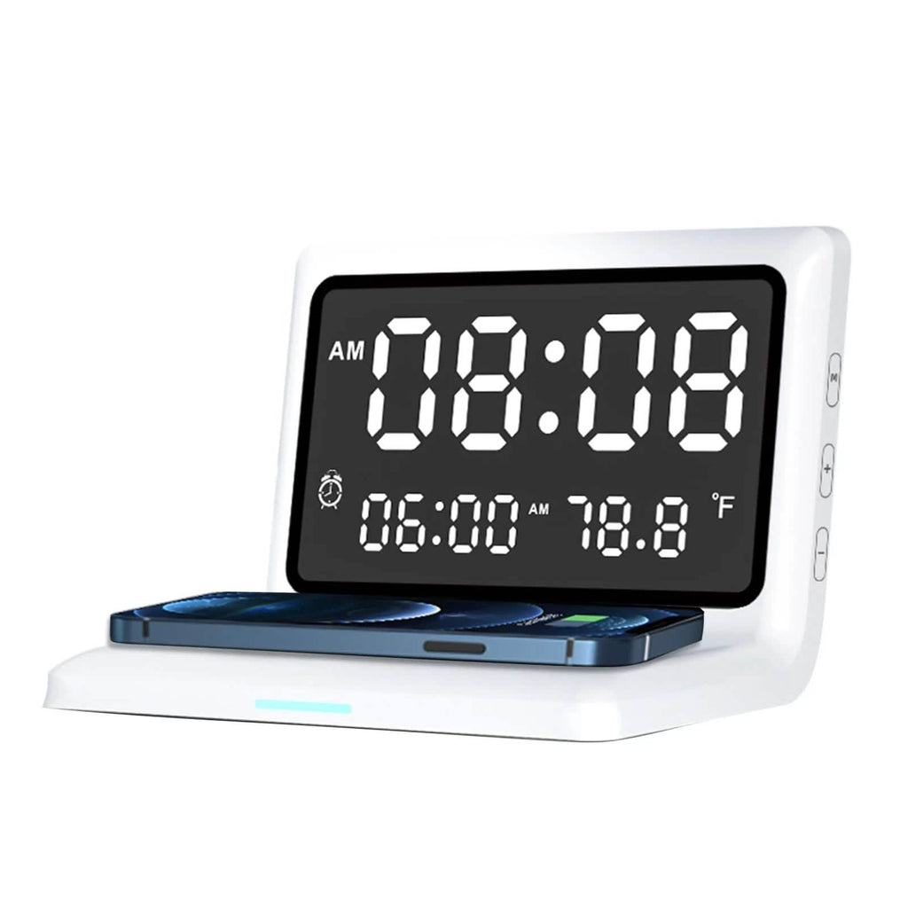 Digital Mirror Clock Wireless Charging Alarm Clock