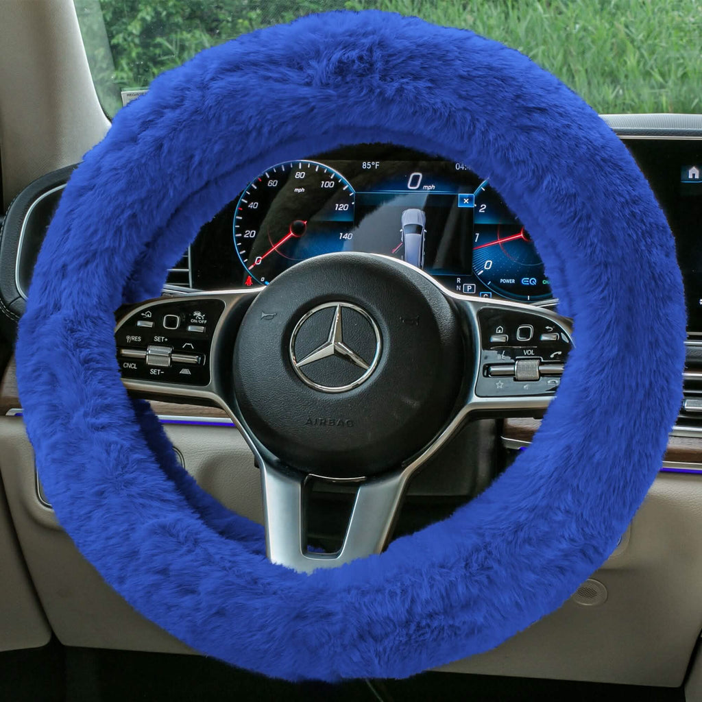 Doe16 Faux Rabbit Fur Steering Wheel Cover