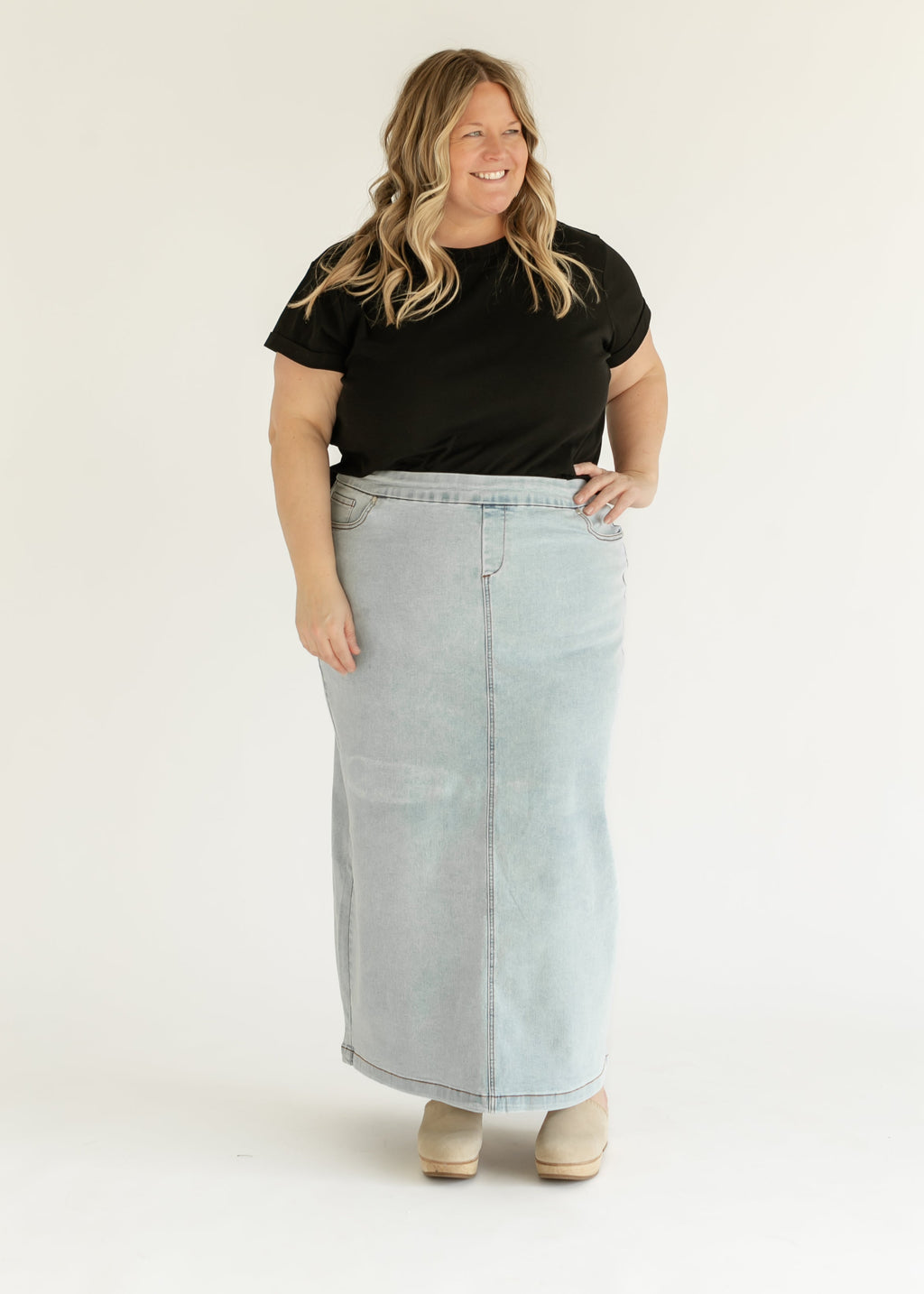 Donna Light Wash Maxi Denim Skirt - FINAL SALE
