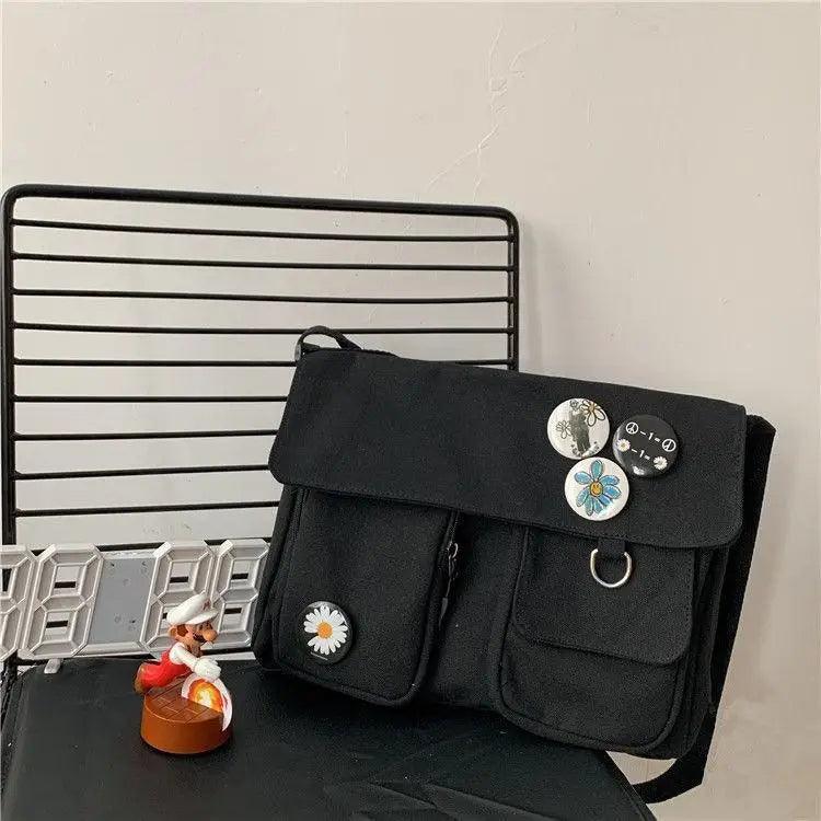 Durable Canvas Diagonal Cross Bag Youth Fashion And Casual Version Ladies Large Capacity Shoulder Bag For Women And Girls