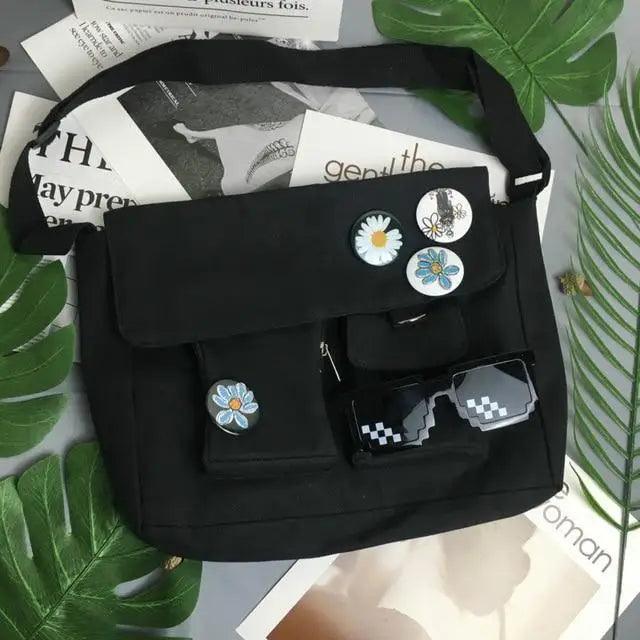 Durable Canvas Diagonal Cross Bag Youth Fashion And Casual Version Ladies Large Capacity Shoulder Bag For Women And Girls