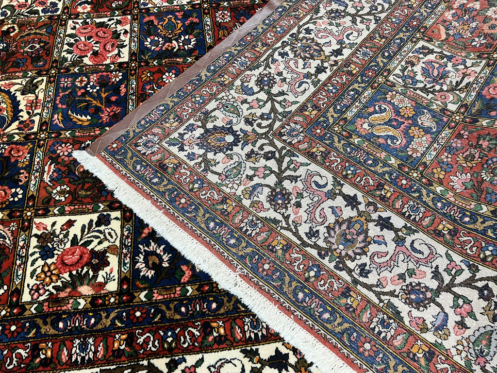 Persian Bakhtiari Rug 10x14, Multicolor Khesti Panel Design