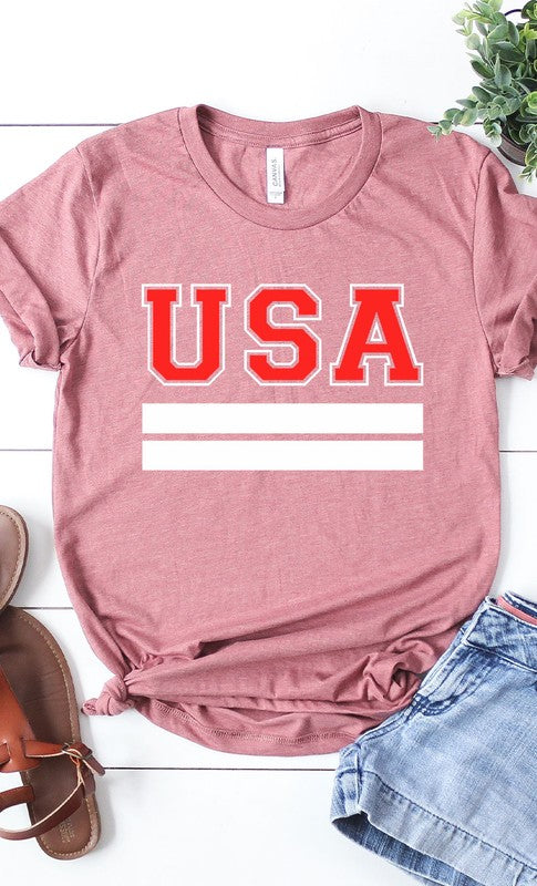 Retro Varsity USA Plus Size Graphic Tee T-Shirt
