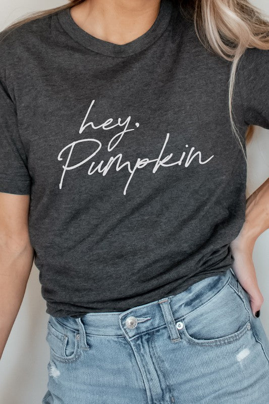 Hey Pumpkin Autumn Season PLUS SIZE Graphic Tee
