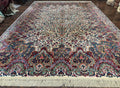Karastan Rug #742 Floral Kirman 8.8 x 12, Wool Pile, Vintage Original Series, Rare