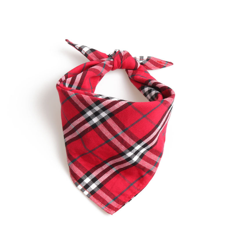 Dog And Cat Plaid Double-layer Thickened Pet Bib For Dogs