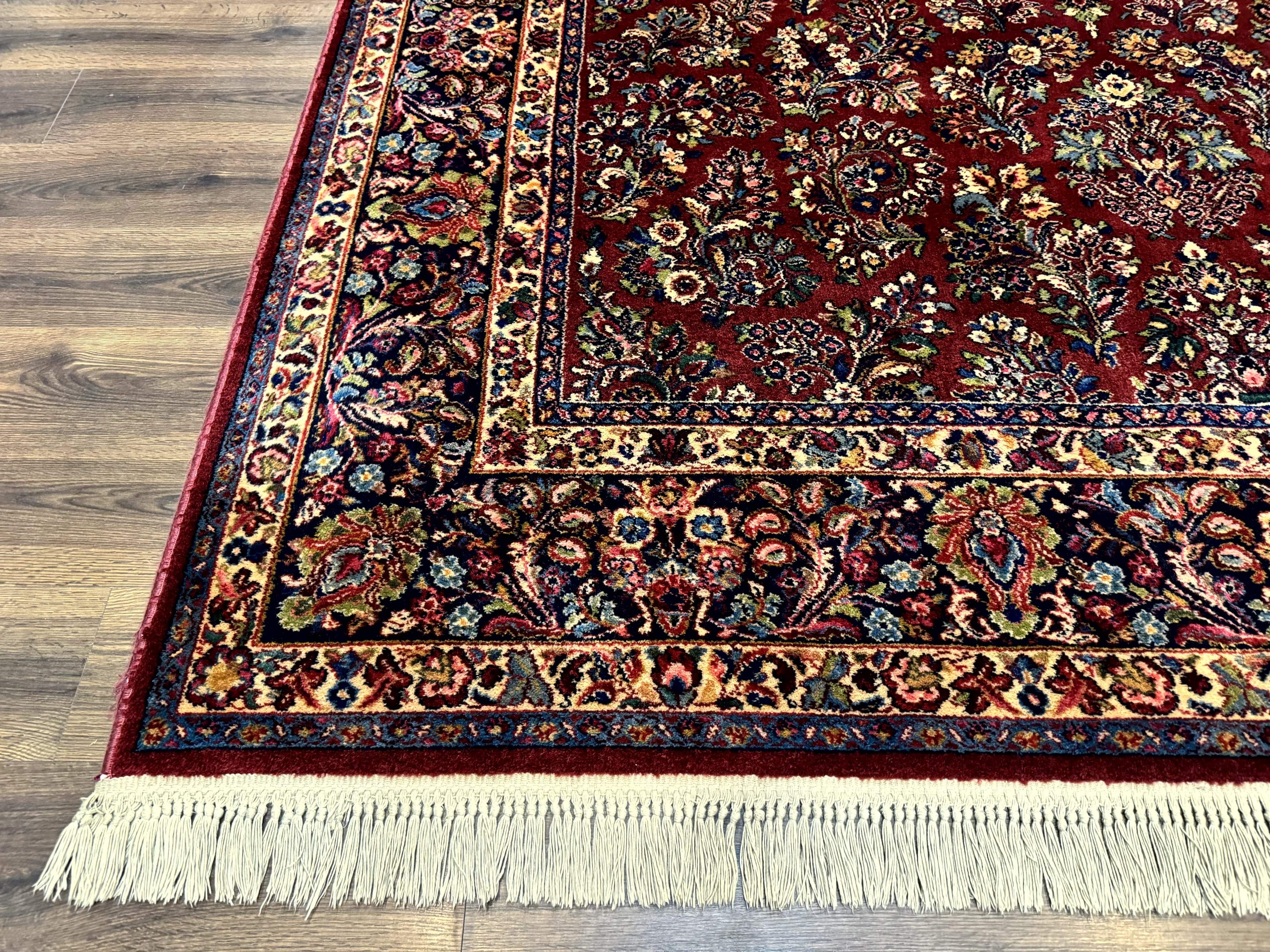 8.8 x 10.6 Karastan Red Sarouk Rug #785, Wool Pile Original 700 Series
