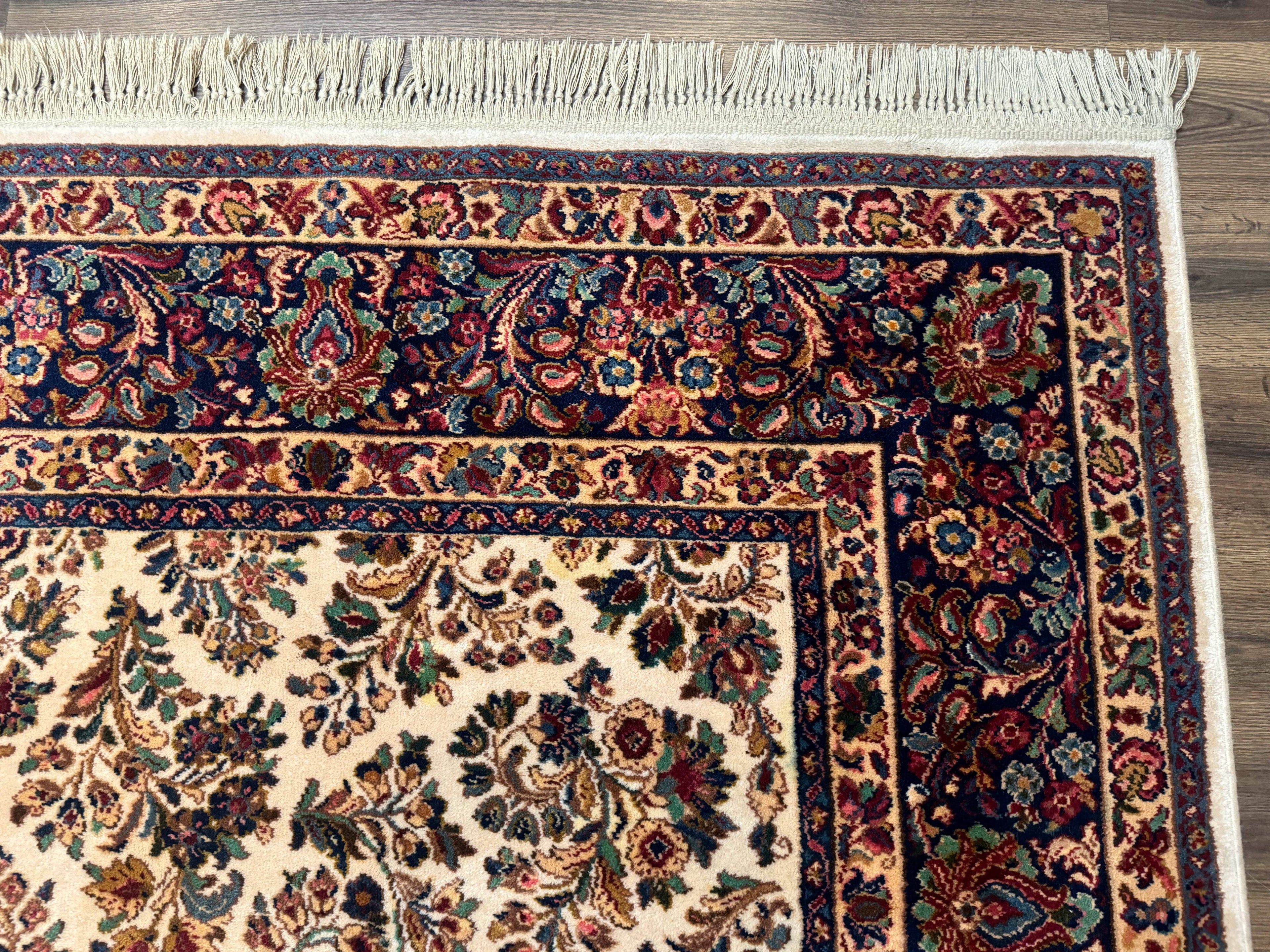Karastan Rug 8.8 x 10.6 Ivory Sarouk #700/760, Wool Discontinued Original 700 Series