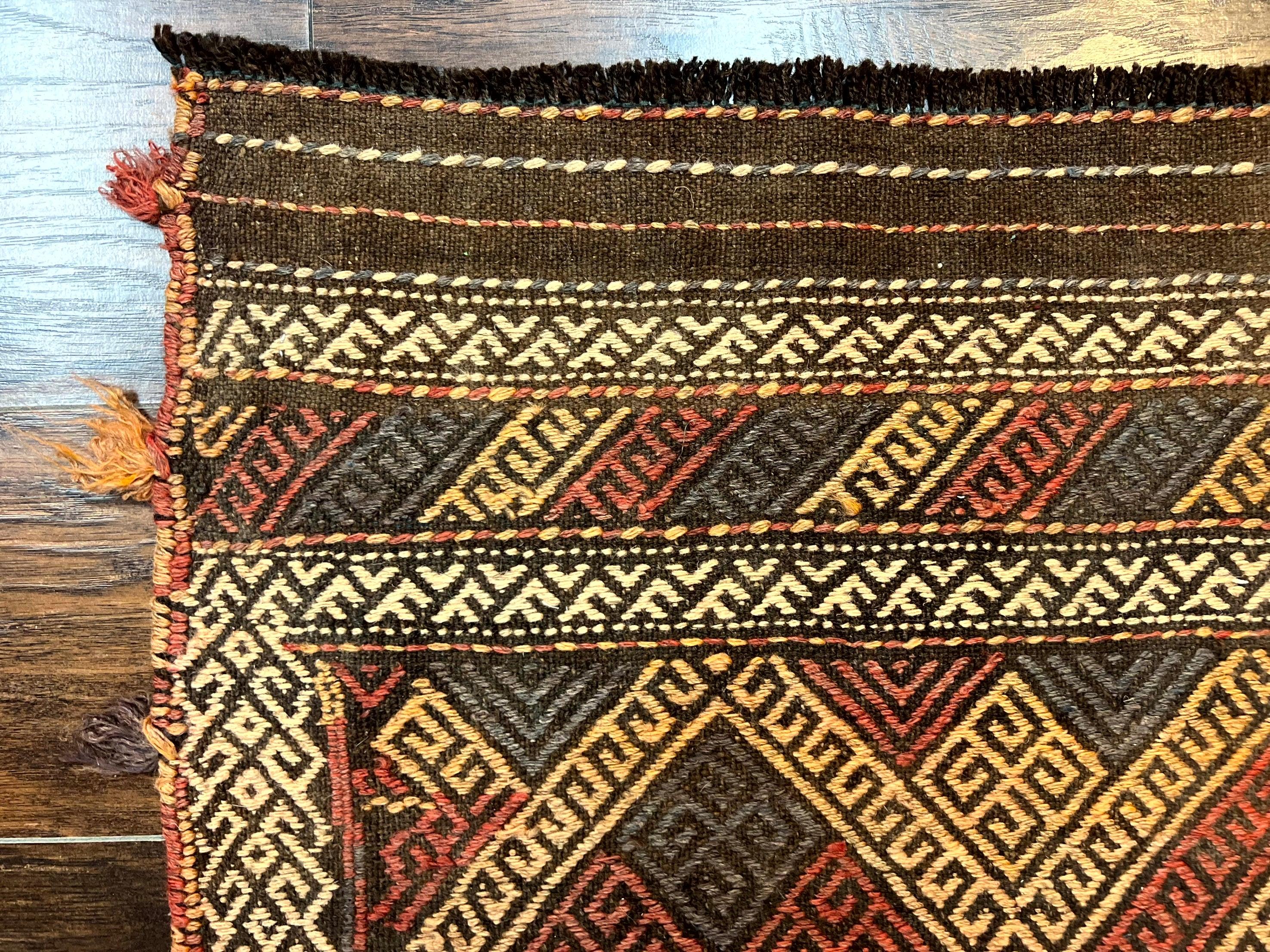 Tribal Runner Rug 2x8, Pakistani Turkoman Runner, Wool Handmade Vintage Rug