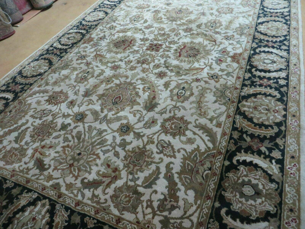 6' X 9' Vintage Handmade India Top Quality Jaipur Floral Oriental Tea Wash Nice