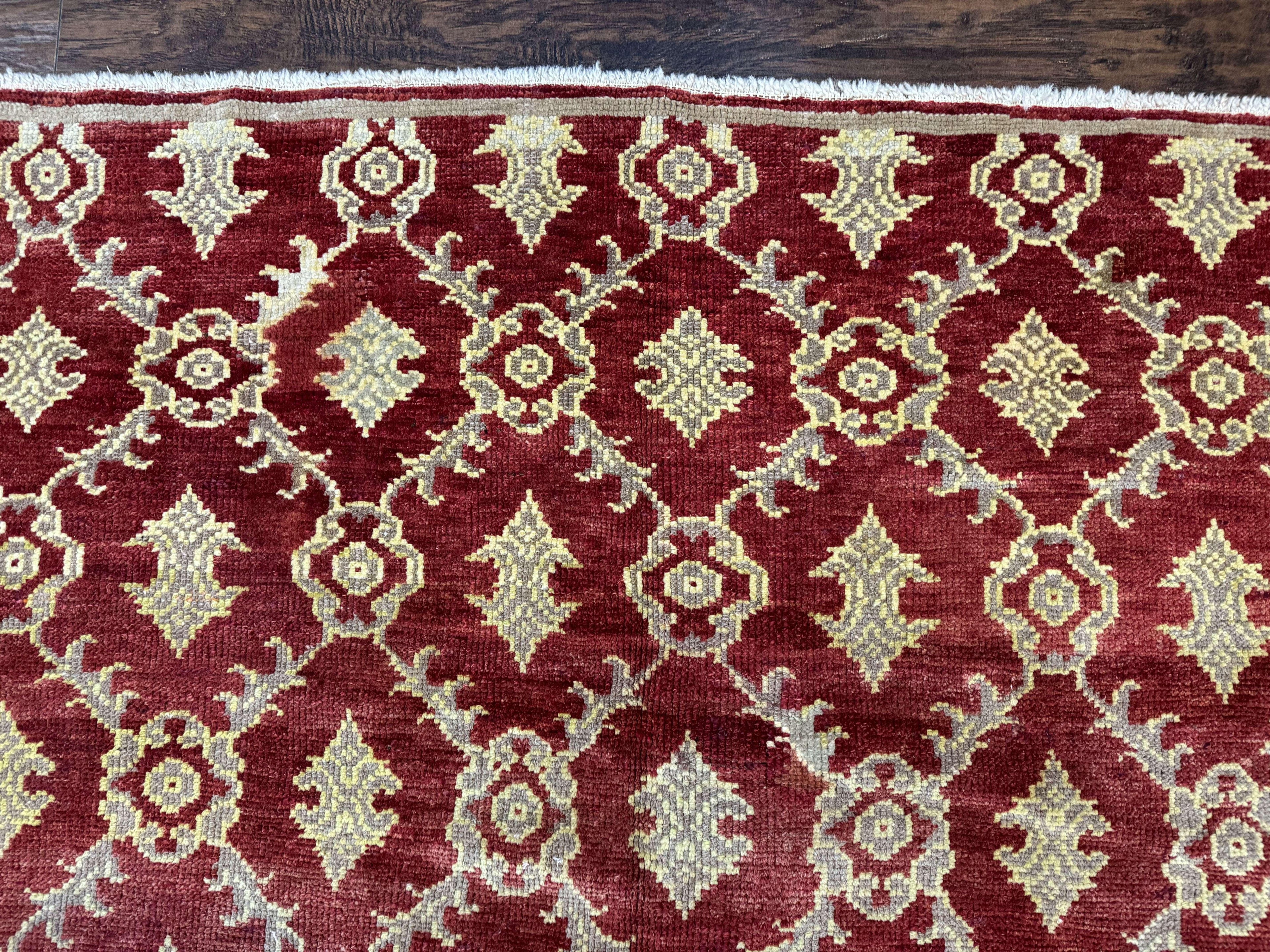 Modern Turkish Oushak Rug 5x8, Brick Red