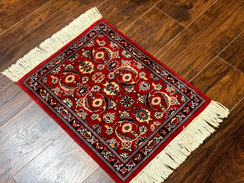 Small Pak Persian Handmade Wool Rug 1.7 x 2, Red