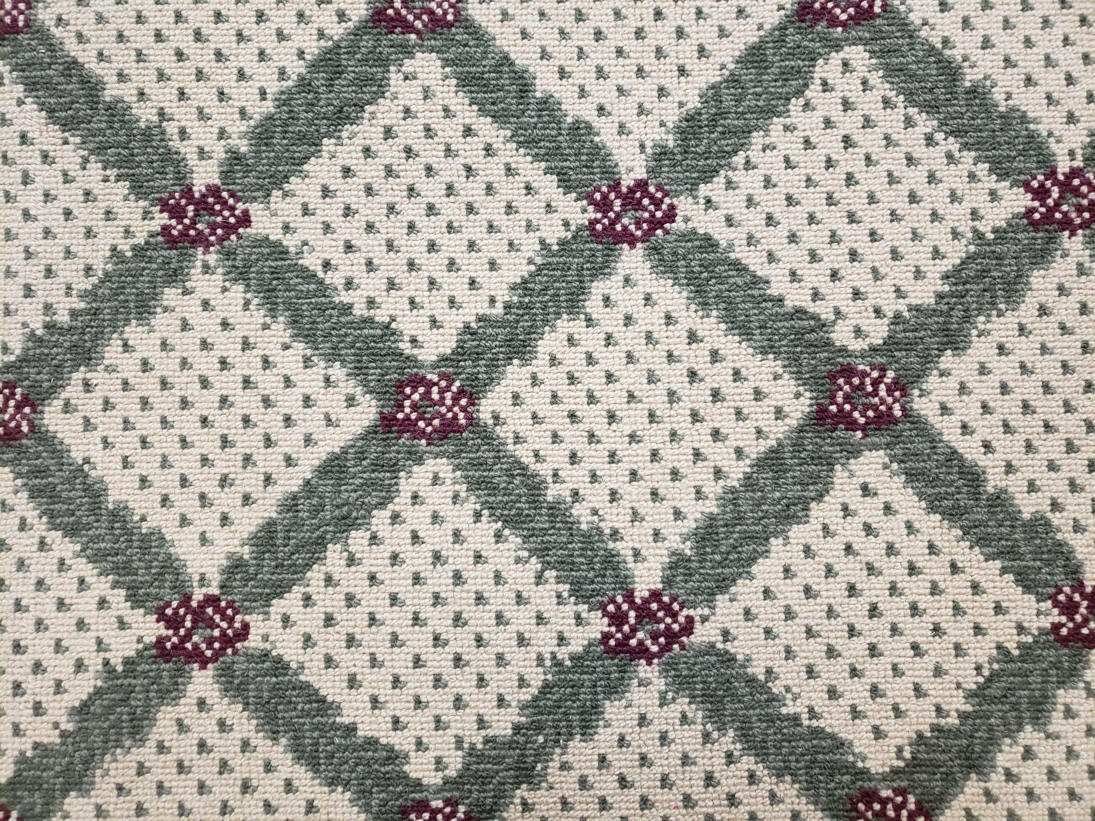 4x5 Panel Design Rug, 4' x 5' Power-Loomed Vintage Rug, Beige & Pine Green Carpet