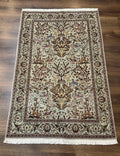 Wonderful Persian Tabriz Rug 3x5, Tree of Life, Animal Pictorials, Birds, Wool & Silk Highlights, Fine 330 KPSI
