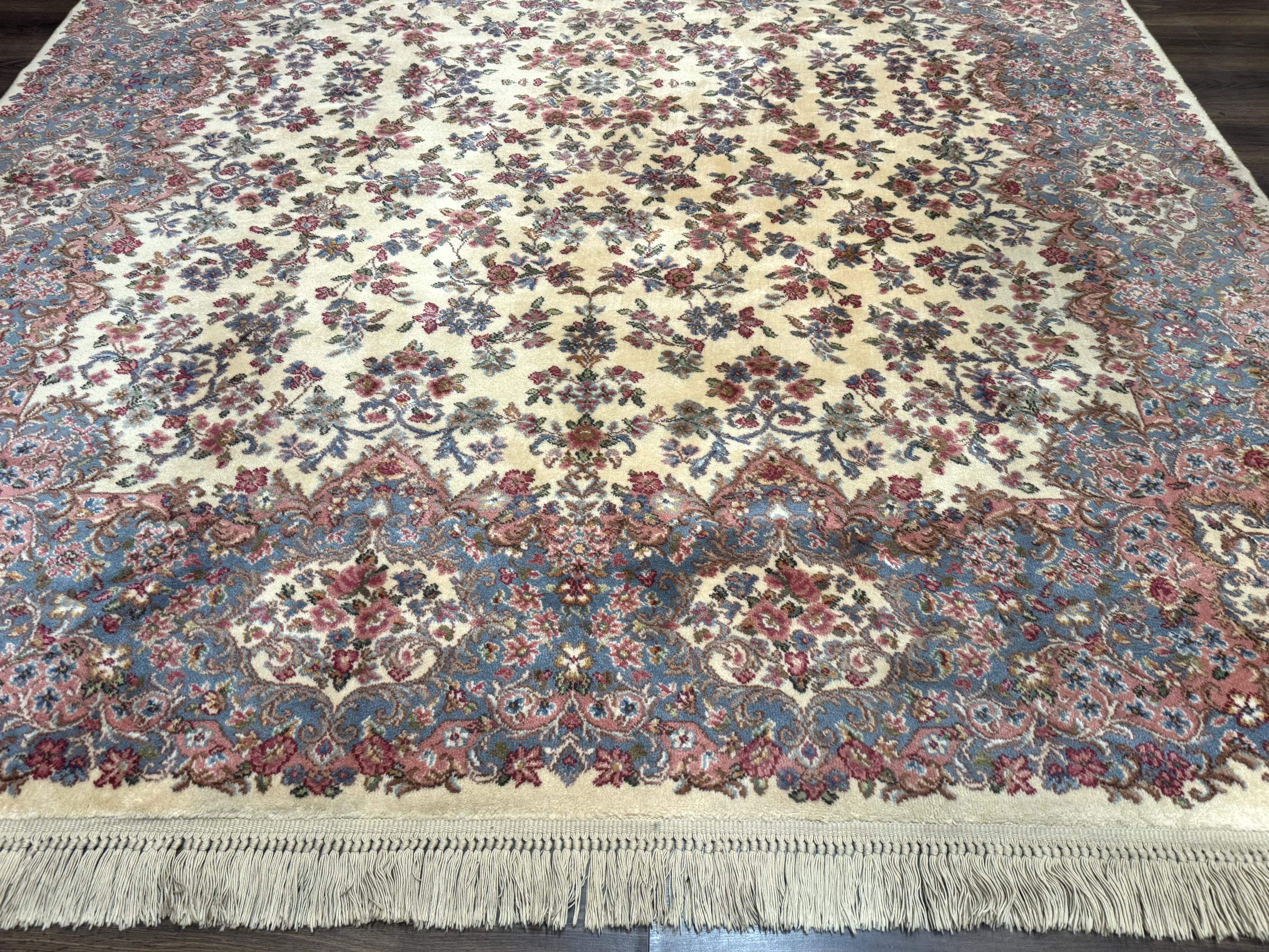 8.8 x 10.6 Karastan Kirman Rug #788, Wool Vintage Discontinued Floral Carpet