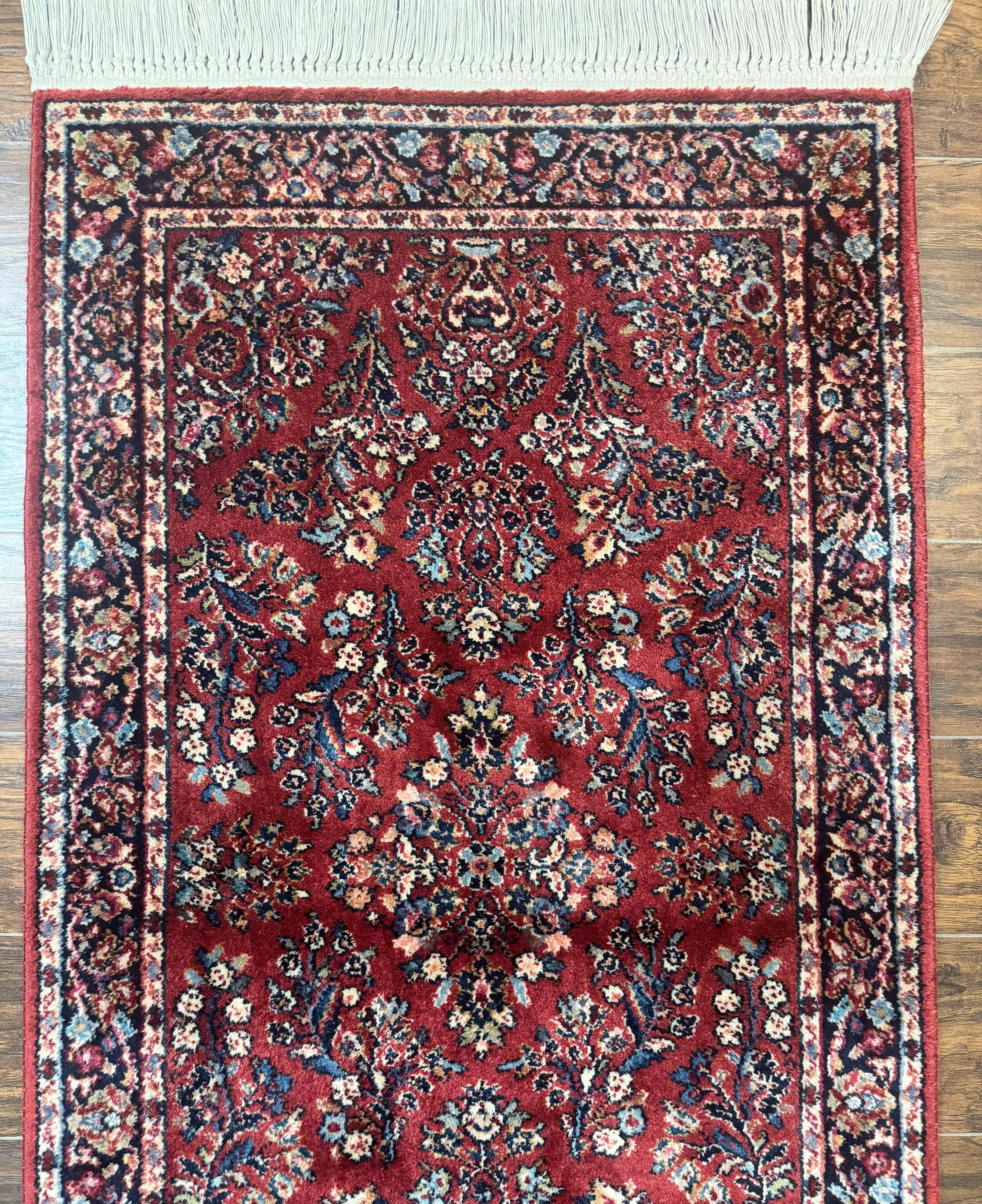 Karastan Rug 3x5 Red Sarouk #785, Karastan Wool Pile Rug, Original 700 Series, Discontinued Vintage Karastan Carpet