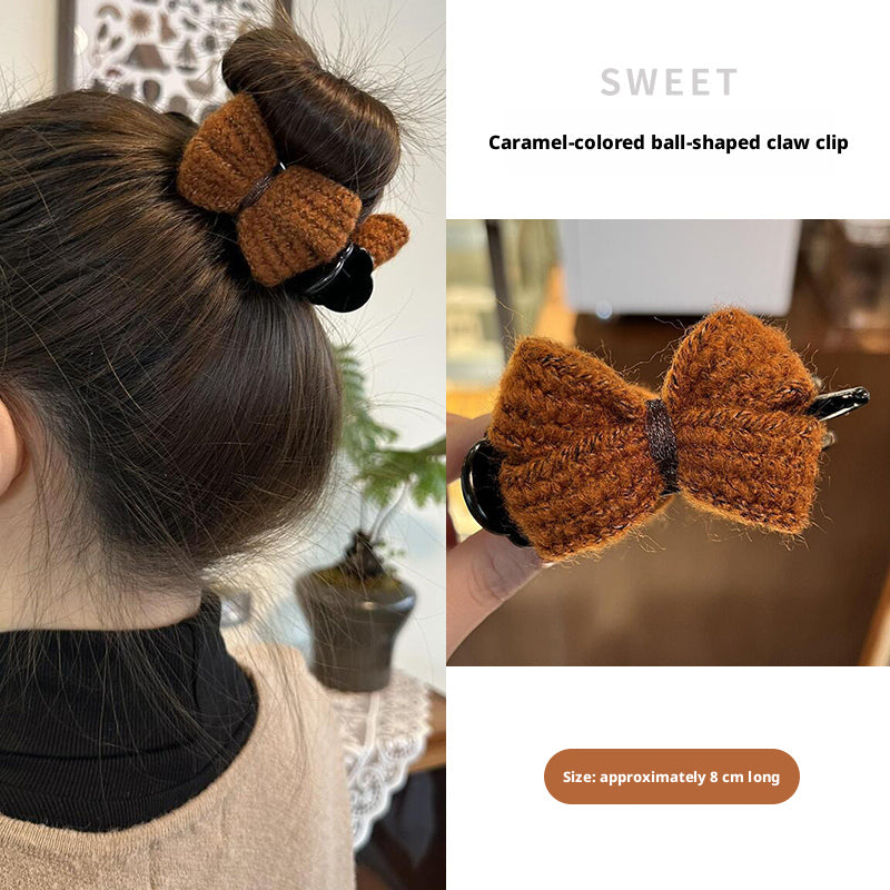 Knitted grab clip-black-1 piece