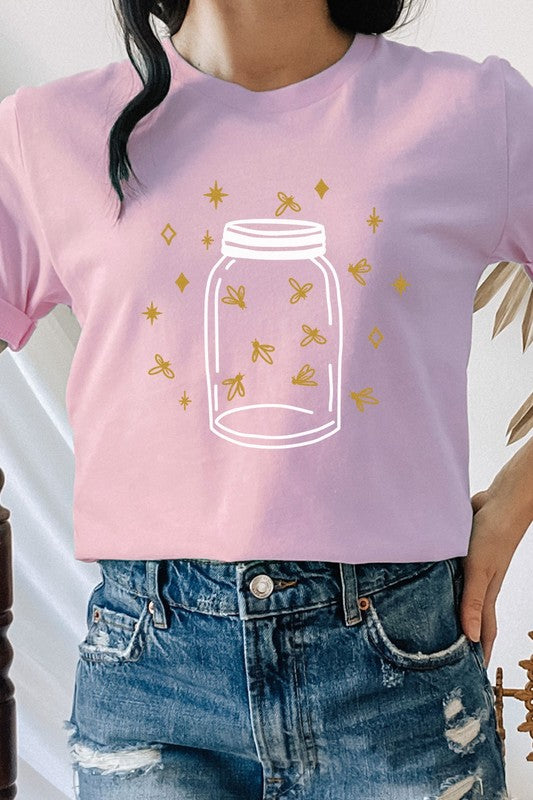 Fireflies in a Jar Glow Summer Nights Graphic Tee T-Shirt